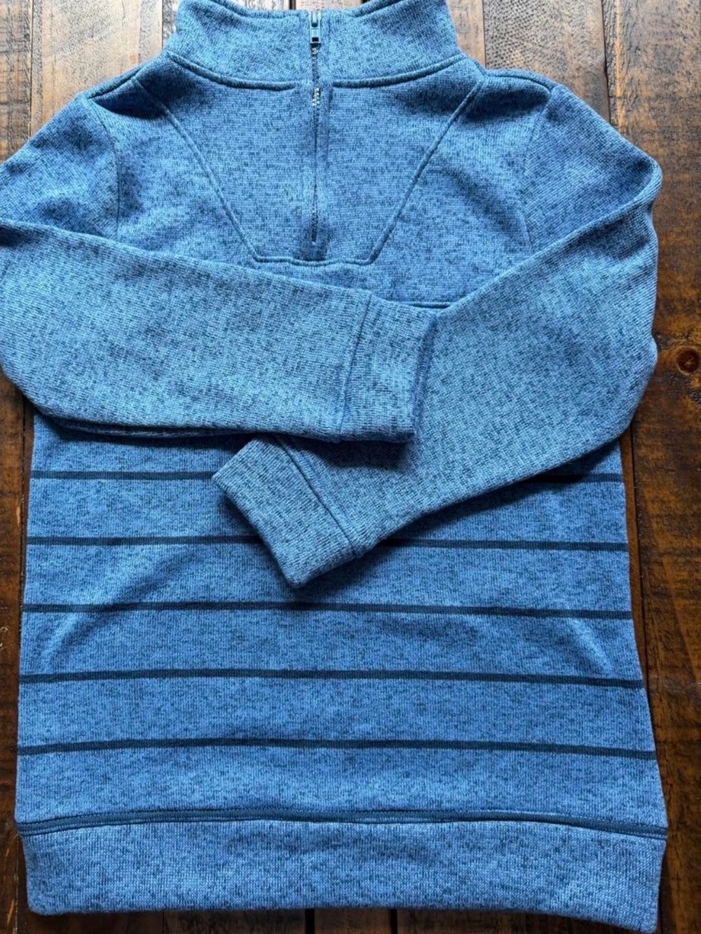 Children's Blue Quarter-Zip Sweater with Stripe Detail BOYS